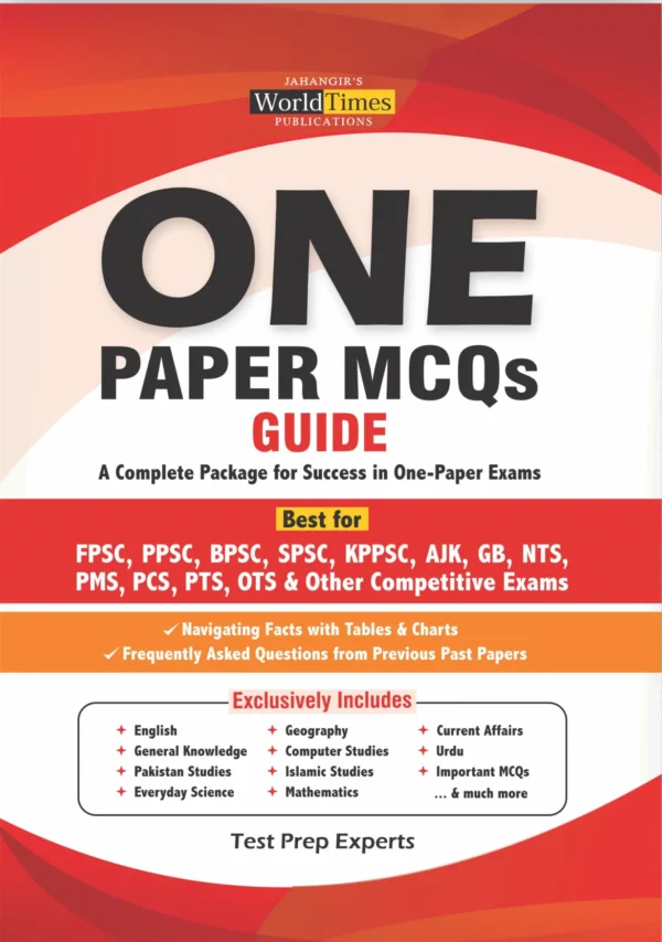 One Paper MCQs Guide by JWT for competitive exams