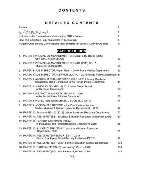 table of content page ppsc imtiaz shahd book 2019 papers