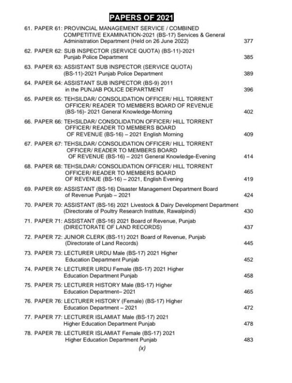 table of content page ppsc imtiaz shahd book 2020 papers
